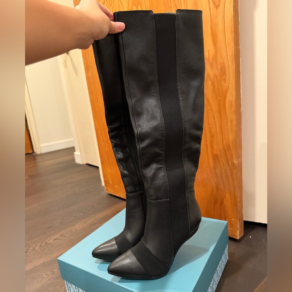 Pashion Footwear Black Over the Knee Boots (no heels)